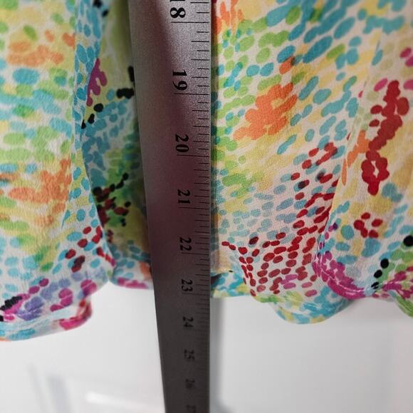 Vintage Harold's Y2K Skirt Womens Size 2 Blue Red Silk Floral Ruffles Coquette - Picture 5 of 7